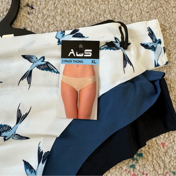 AQS Underwear Lot (3) Womens XL Blue Bird Graphic Panties Thong Set NEW NWT - Picture 6 of 8